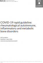 COVID-19 rapid guideline: rheumatological autoimmune, inflammatory and metabolic bone disorders: NICE guideline [NG167]